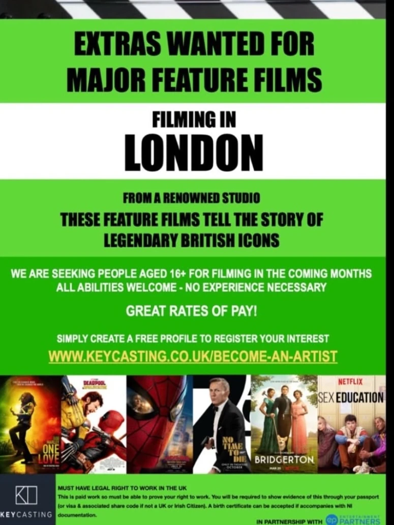 Paid Extras Wanted — Major Feature Films main artwork