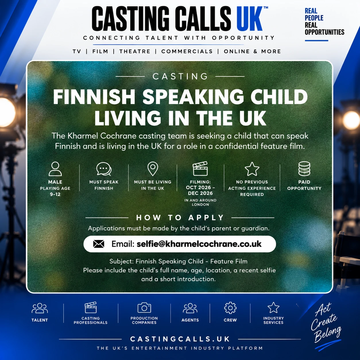 Finnish-Speaking Boy Wanted for Confidential Feature Film main artwork