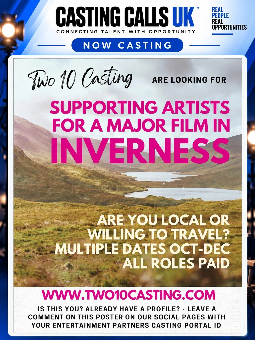 Supporting Artists for Major Film - Inverness main artwork