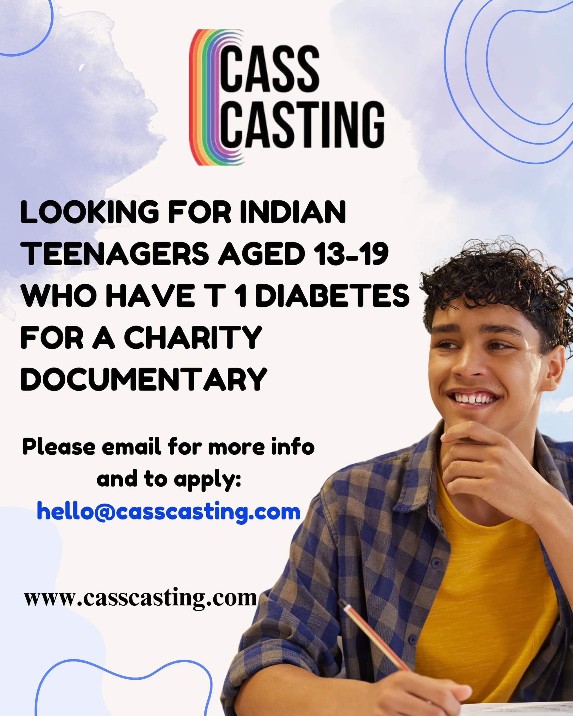 Casting for Indian Teens age 13-19 with Type 1 diabetes for a documentary flyer